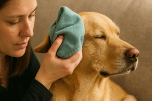 Dog Shaking head and scratching ears